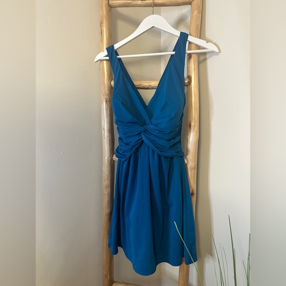 Lands' End Teal Blue One-Piece Swimsuit